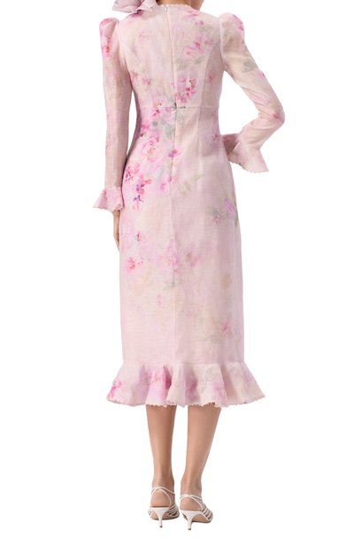 Платье изо льна и шелка ZIMMERMANN розового цвета по цене 211000 руб., арт. 2337DR251, фото 4 Платье изо льна и шелка ZIMMERMANN, арт. 2337DR251, фото 4