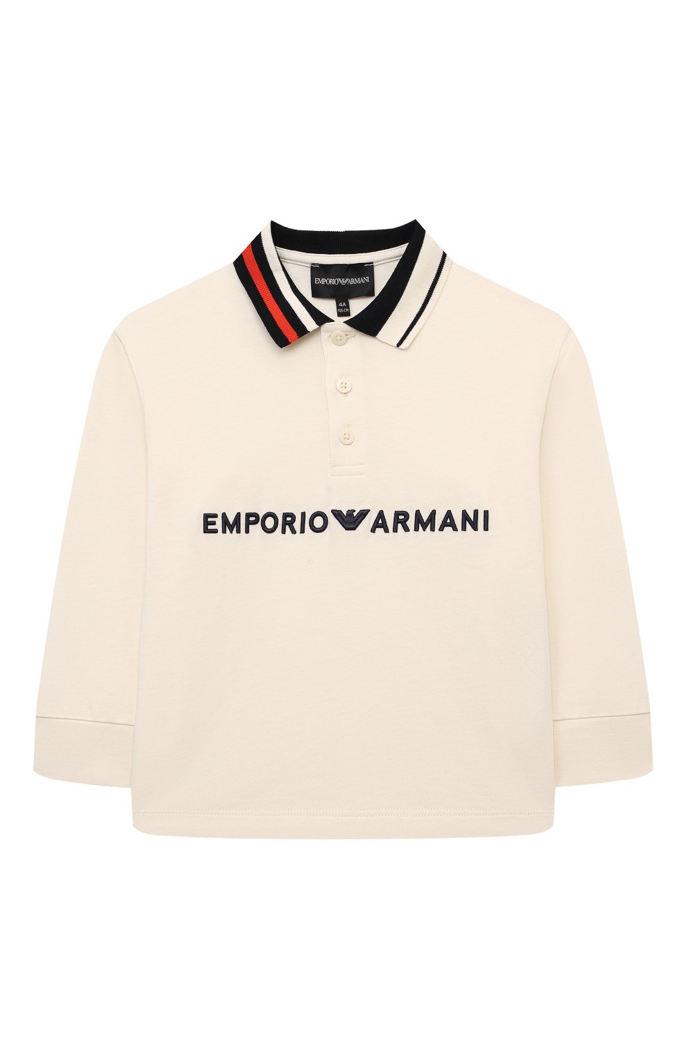 Хлопковое поло EMPORIO ARMANI кремового цвета по цене 12950 руб., арт. 6D4FJ3/1JWZZ, фото 1 Хлопковое поло EMPORIO ARMANI, арт. 6D4FJ3/1JWZZ, фото 1