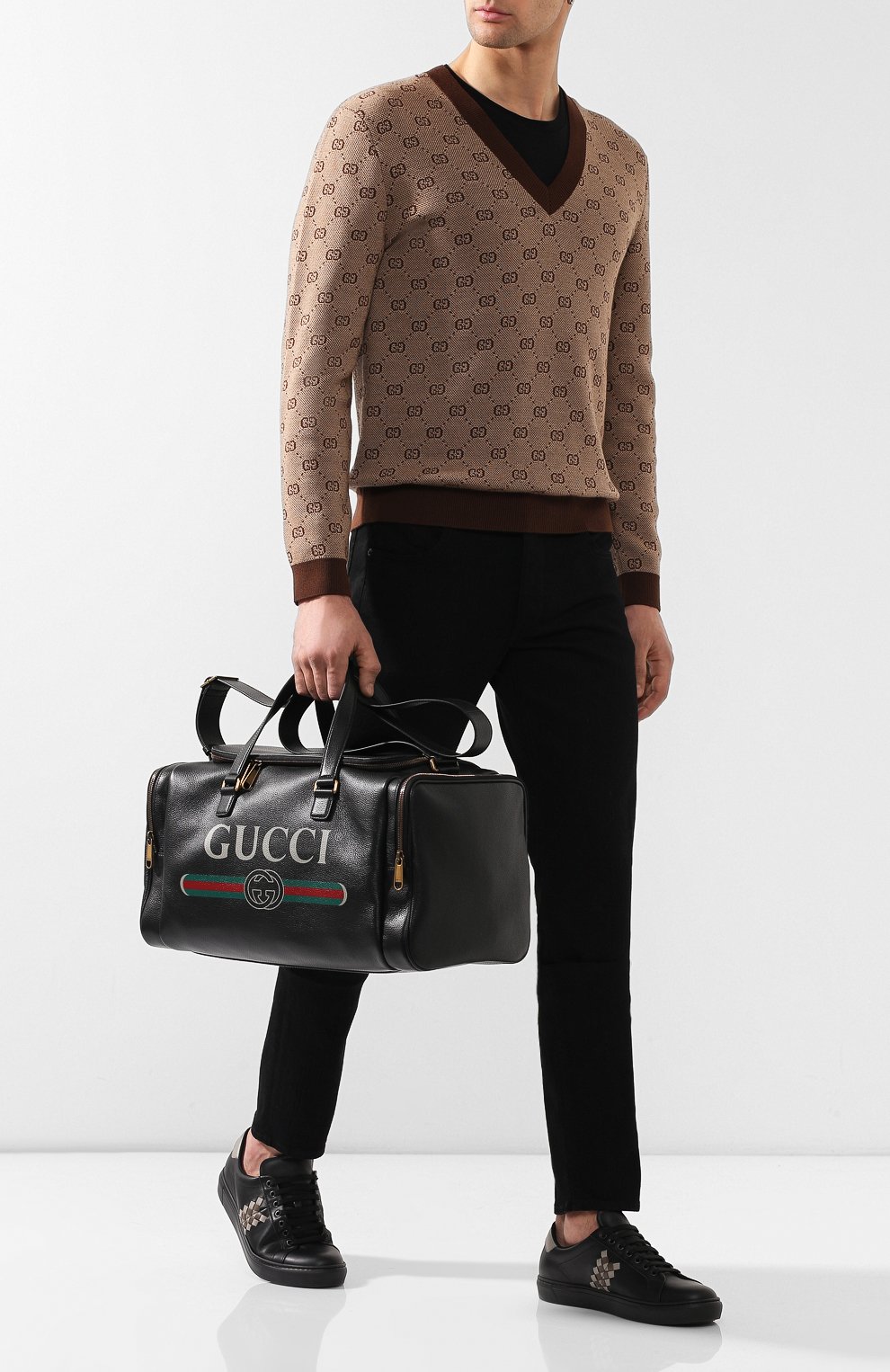 Кожаная дорожная сумка gucci print GUCCI, арт. 547838/0Y2AT, фото 2