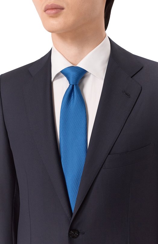 Шелковый галстук Brioni 062I00/PZ416 Синий  062I00/PZ416 Фото 2