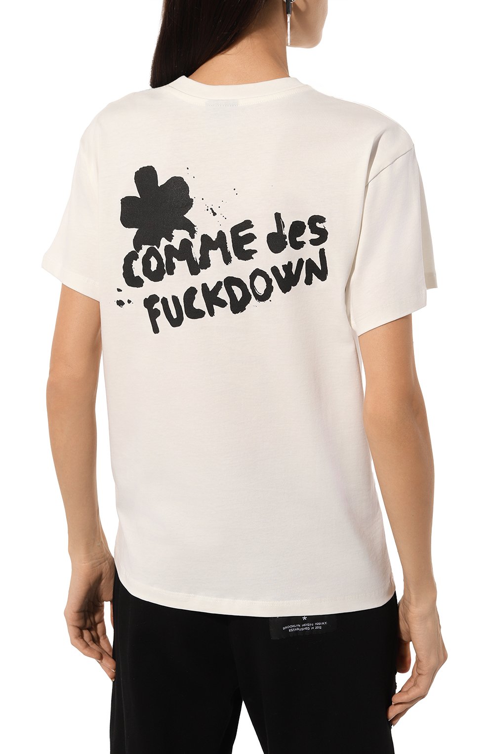 Хлопковая футболка COMME DES FUCKDOWN белого цвета по цене 6995 руб., арт. CFABW01110, фото 4 Хлопковая футболка COMME DES FUCKDOWN, арт. CFABW01110, фото 4
