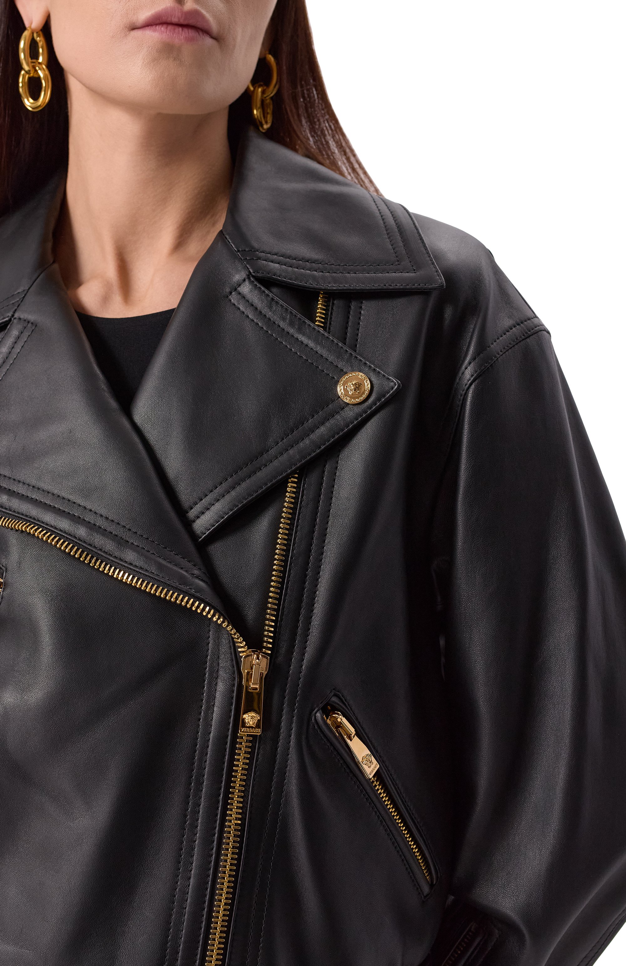 Кожаная куртка VERSACE, арт. 1010545/1A10118, фото 5