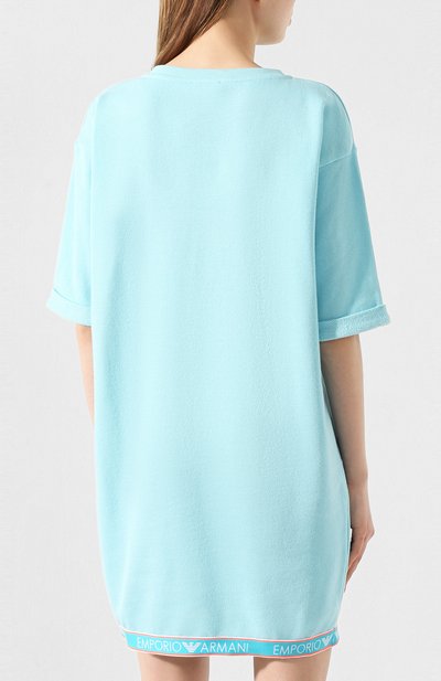 Хлопковое платье EMPORIO ARMANI голубого цвета по цене 15700 руб., арт. 164322/0P287, фото 4 Хлопковое платье EMPORIO ARMANI, арт. 164322/0P287, фото 4