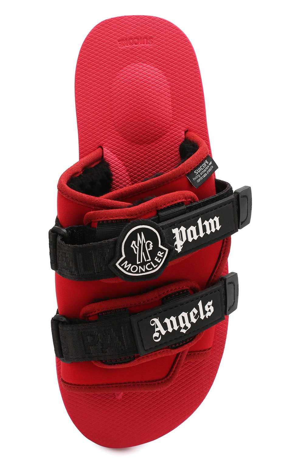 Мужские красные шлепанцы 8 moncler palm angels с застежками
