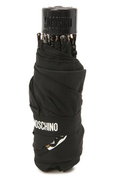 Женский складной зонт MOSCHINO черного цвета, арт. 8042-SUPERMINI | Фото 4 (Материал: Текстиль, Синтетический материал, Металл)