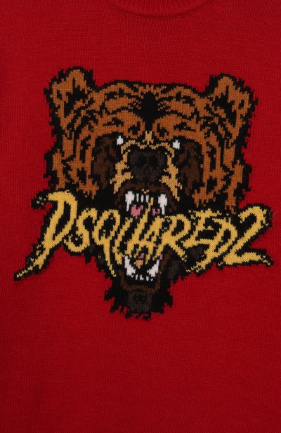Пуловер из хлопка и шерсти DSQUARED2 красного цвета по цене 29050 руб., арт. DQ3069/D0AFE, фото 3 Пуловер из хлопка и шерсти DSQUARED2, арт. DQ3069/D0AFE, фото 3