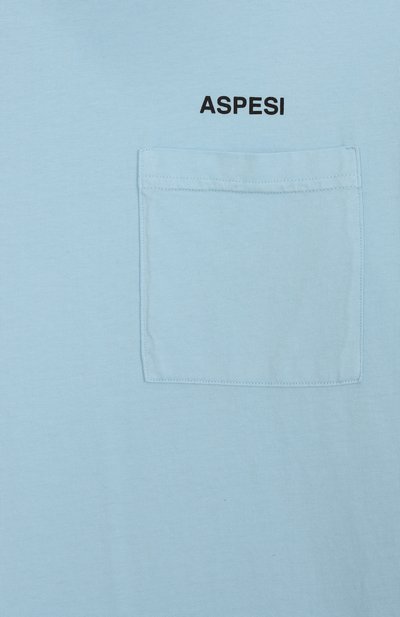 Хлопковая футболка ASPESI голубого цвета по цене 11850 руб., арт. S25047TSM7038/14A-16A, фото 3 Хлопковая футболка ASPESI, арт. S25047TSM7038/14A-16A, фото 3