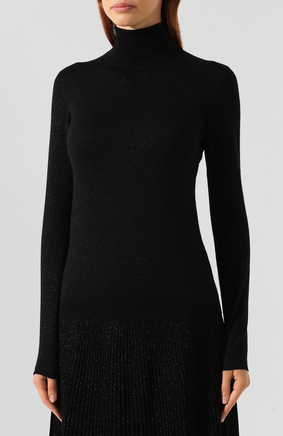 Водолазка из кашемира и шелка BRUNELLO CUCINELLI черного цвета по цене 113500 руб., арт. M41800063P, фото 3 Водолазка из кашемира и шелка BRUNELLO CUCINELLI, арт. M41800063P, фото 3