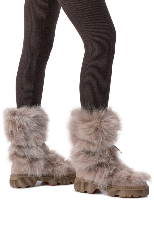 Полусапоги с мехом лисы Santoni WTCG71968GA2AHFT Бежевый  WTCG71968GA2AHFT Фото 2