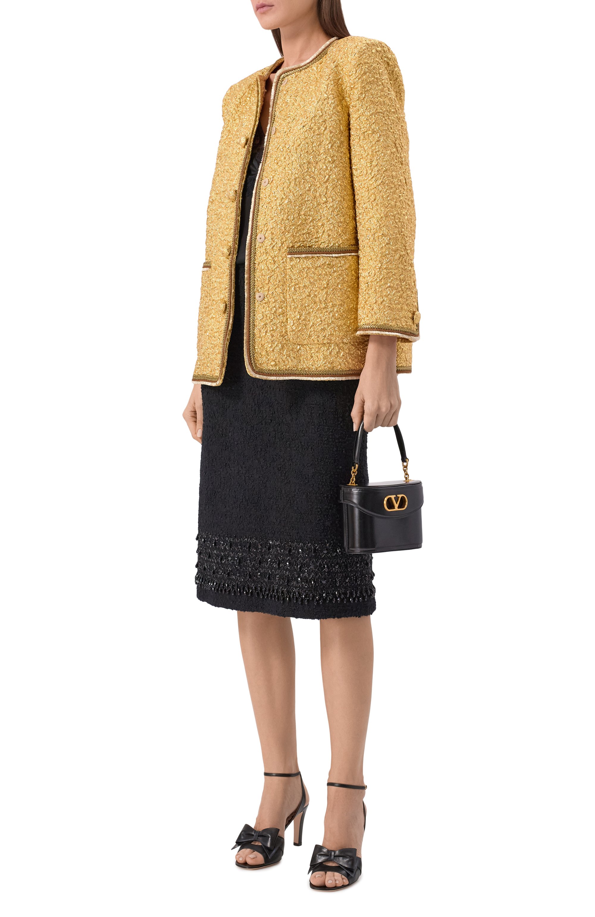 Шерстяная юбка VALENTINO черного цвета по цене 542500 руб., арт. 8B3RAEE5/9VM, фото 2 Шерстяная юбка VALENTINO, арт. 8B3RAEE5/9VM, фото 2