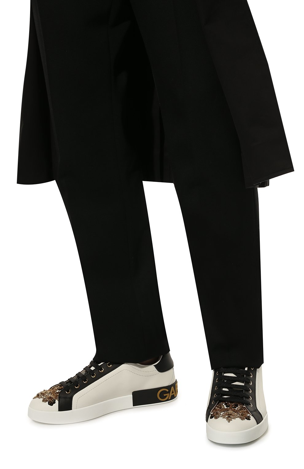 Кожаные кеды portofino DOLCE & GABBANA, арт. CS1772/B5925, фото 3