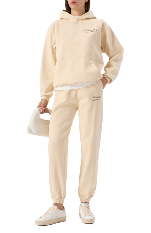 Хлопковое худи Sporty & Rich x Le Bristol Sporty and Rich ST070517619CR01 Кремовый  ST070517619CR01 Фото 2