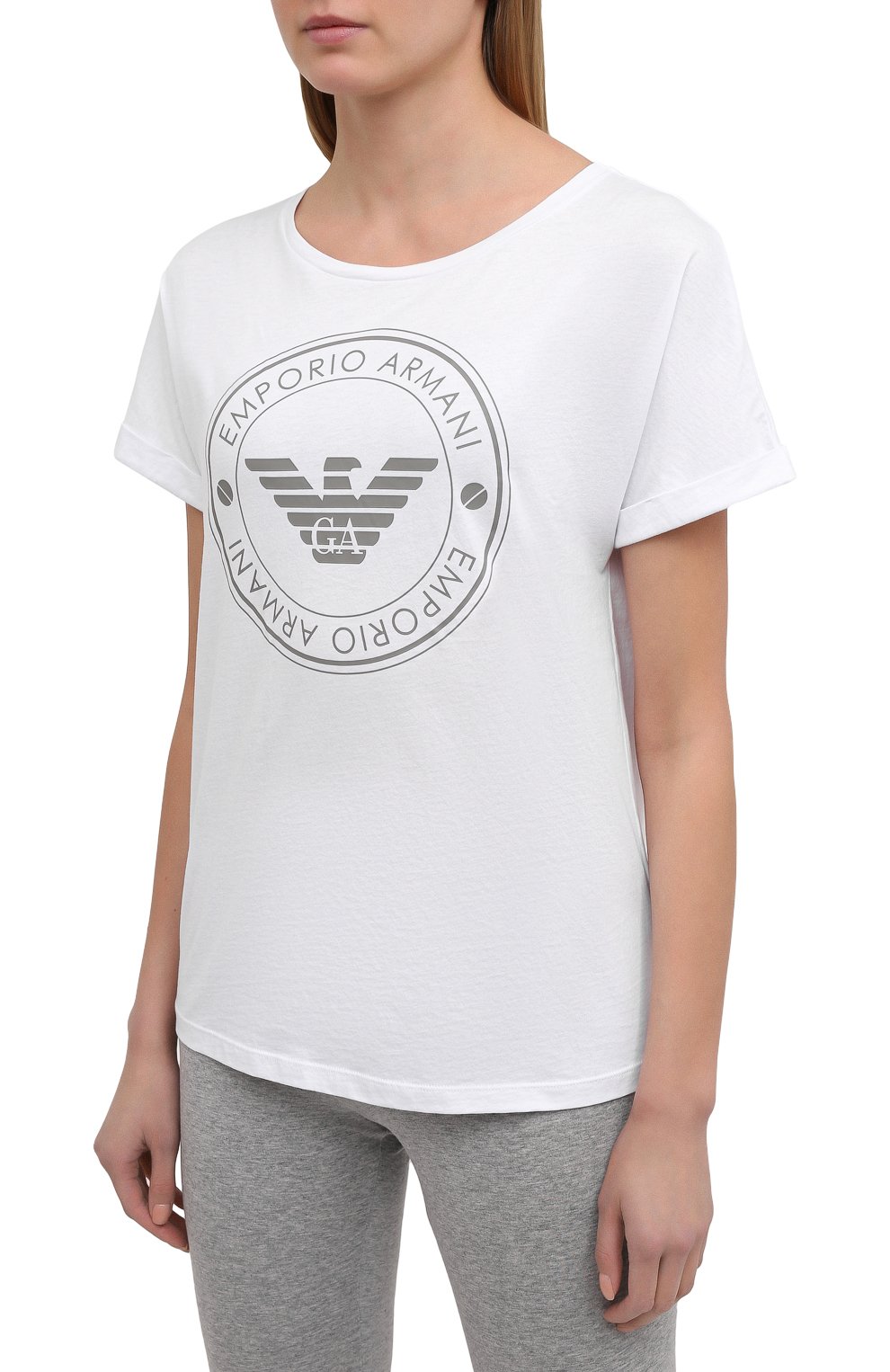 Хлопковая футболка EMPORIO ARMANI белого цвета по цене 8995 руб., арт. 164340/1P255, фото 3 Хлопковая футболка EMPORIO ARMANI, арт. 164340/1P255, фото 3
