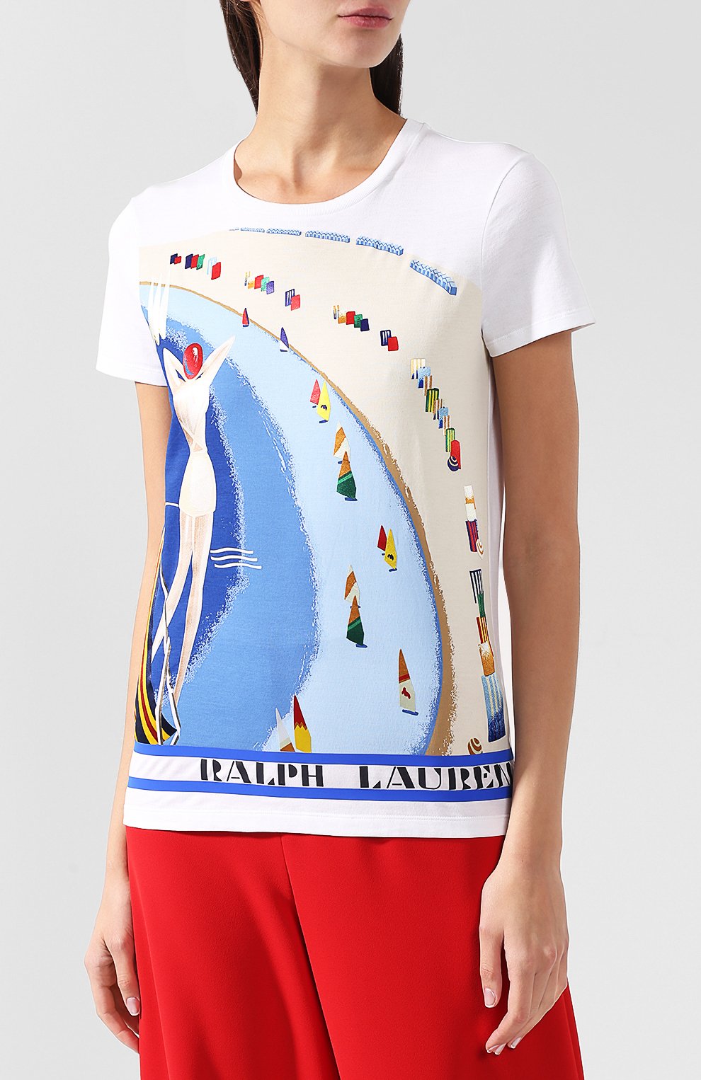 Хлопковая футболка с круглым вырезом и принтом RALPH LAUREN, арт. 290714023, фото 3