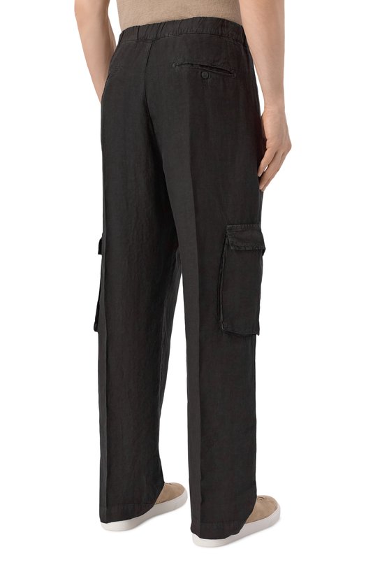 Льняные брюки-карго InLinum CARG0RU/TR0PEA Серый  CARG0RU/TR0PEA Фото 4