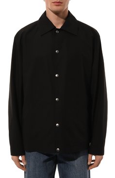 Мужская хлопковая куртка JIL SANDER черного цвета, арт. J23BN0003-J45026 | Фото 3 (Рукава: Длинные; Длина (верхняя одежда): Короткие; Драгоценные камни: Проставлено; Материал подклада: Хлопок; Материал сплава: Проставлено; Кросс-КТ: Легкая куртка, Ветровка; Стили: Кэжуэл)