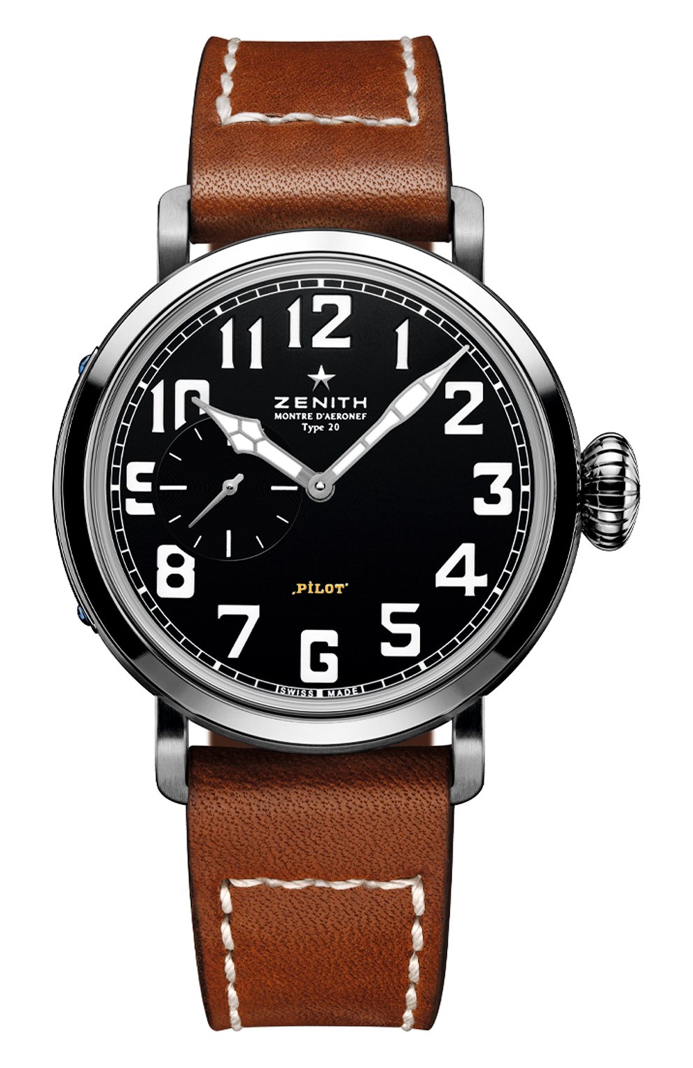 Часы pilot montre d'aeronef type 20 ZENITH бесцветного цвета по цене 1033500 руб., арт. 03.1930.681/21.C723, фото 1 Часы pilot montre d'aeronef type 20 ZENITH, арт. 03.1930.681/21.C723, фото 1