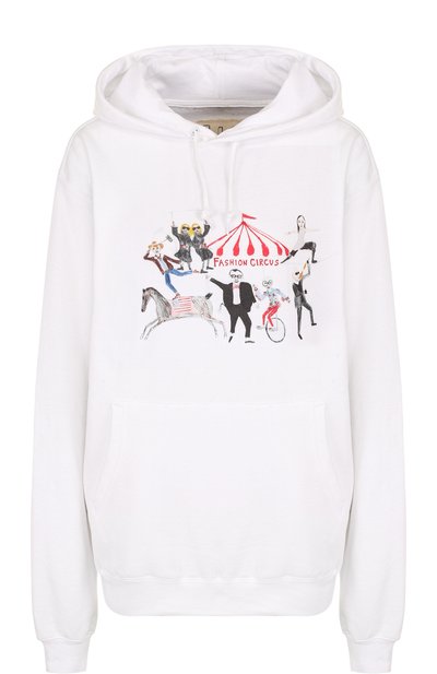 Хлопковая толстовка с принтом и капюшоном UNFORTUNATE PORTRAIT, арт. FASHI0N CIRCUS/H00DIE, фото 1