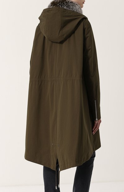 Хлопковая парка свободного кроя с меховой отделкой YS ARMY PARIS, арт. 8EFM01094F24W, фото 4