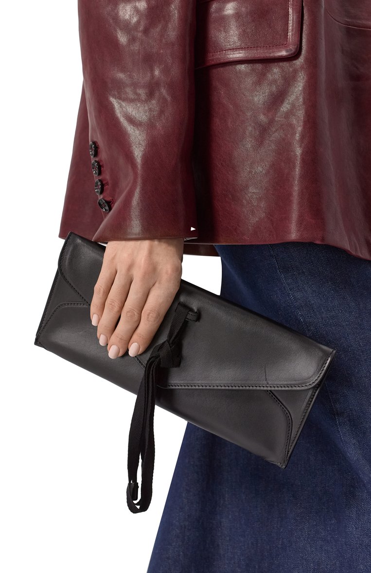 Женский клатч terri small ANN DEMEULEMEESTER черного цвета, арт. B0012605/LT128 | Фото 2 (Размер: small; Материал сплава: Проставлено; Материал: Натуральная кожа; Драгоценные камни: Проставлено; Женское Кросс-КТ: Клатч-клатчи)