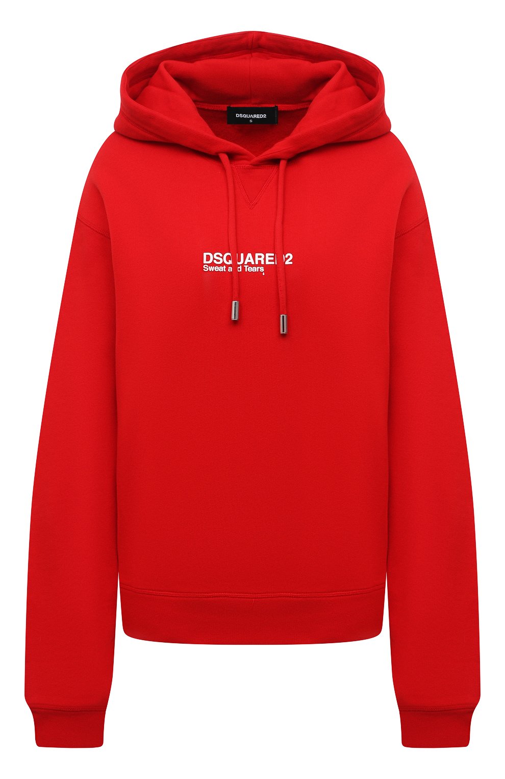Хлопковое худи DSQUARED2 красного цвета по цене 36950 руб., арт. S75GU0345/S25042, фото 1 Хлопковое худи DSQUARED2, арт. S75GU0345/S25042, фото 1