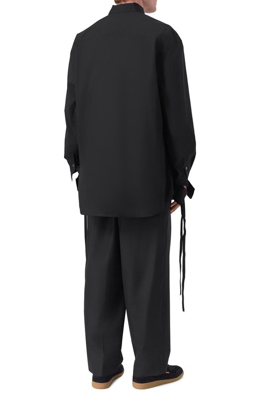Хлопковая рубашка Ann Demeulemeester B0013483/FA026 Чёрный  B0013483/FA026 Фото 4