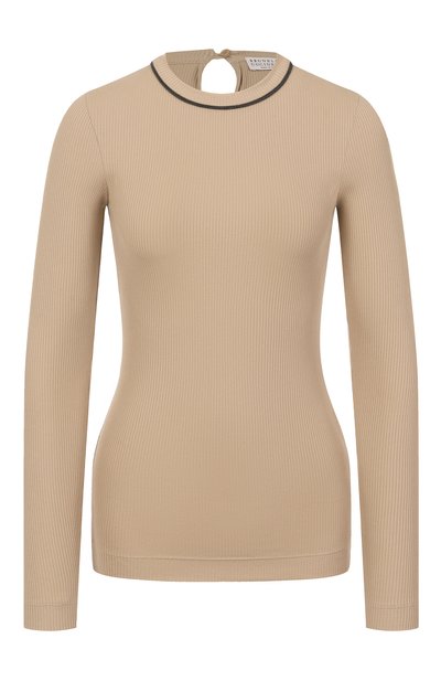 Женская хлопковый лонгслив BRUNELLO CUCINELLI, арт. MG902FP300