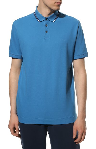 Хлопковое поло ZEGNA синего цвета по цене 23100 руб., арт. VV360/ZZ661, фото 3 Хлопковое поло ZEGNA, арт. VV360/ZZ661, фото 3