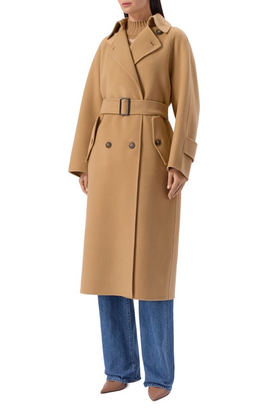 Шерстяное пальто Weekend Max Mara CADINE Бежевый  CADINE Фото 3