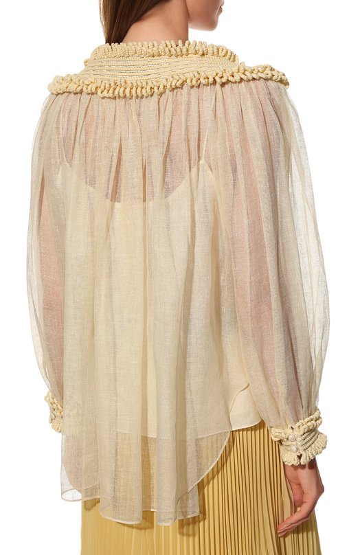 Шелковая блузка Oscar de la Renta Жёлтый, фото 4