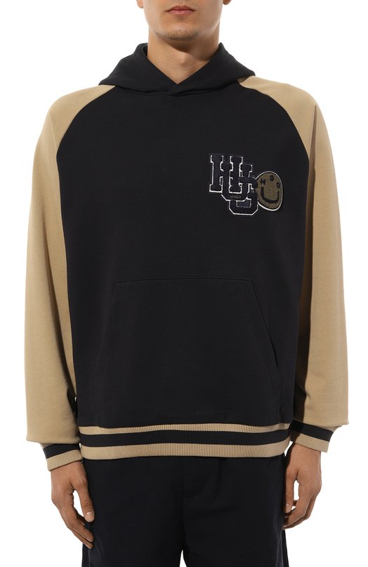 Хлопковое худи HUGO Blue Синий, фото 3