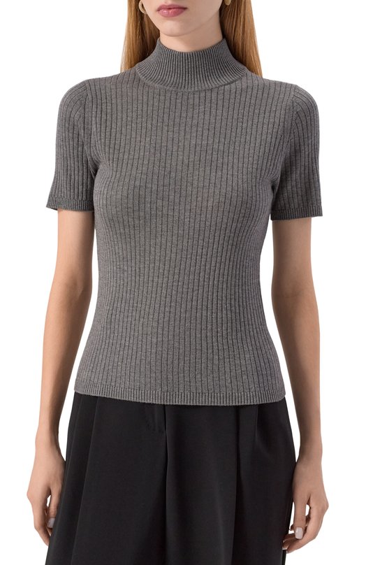 Топ из шелка и шерсти Max Mara Studio JANGY Серый  JANGY Фото 3