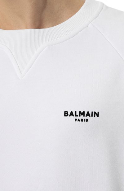 Хлопковый свитшот BALMAIN, арт. AH0JQ005BB04, фото 5