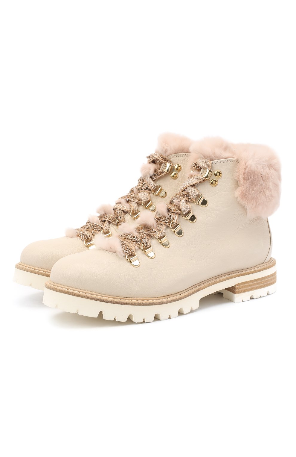 Кожаные ботинки AGL бежевого цвета по цене 46950 руб., арт. D716548M0KE6849730, фото 1 Кожаные ботинки AGL, арт. D716548M0KE6849730, фото 1