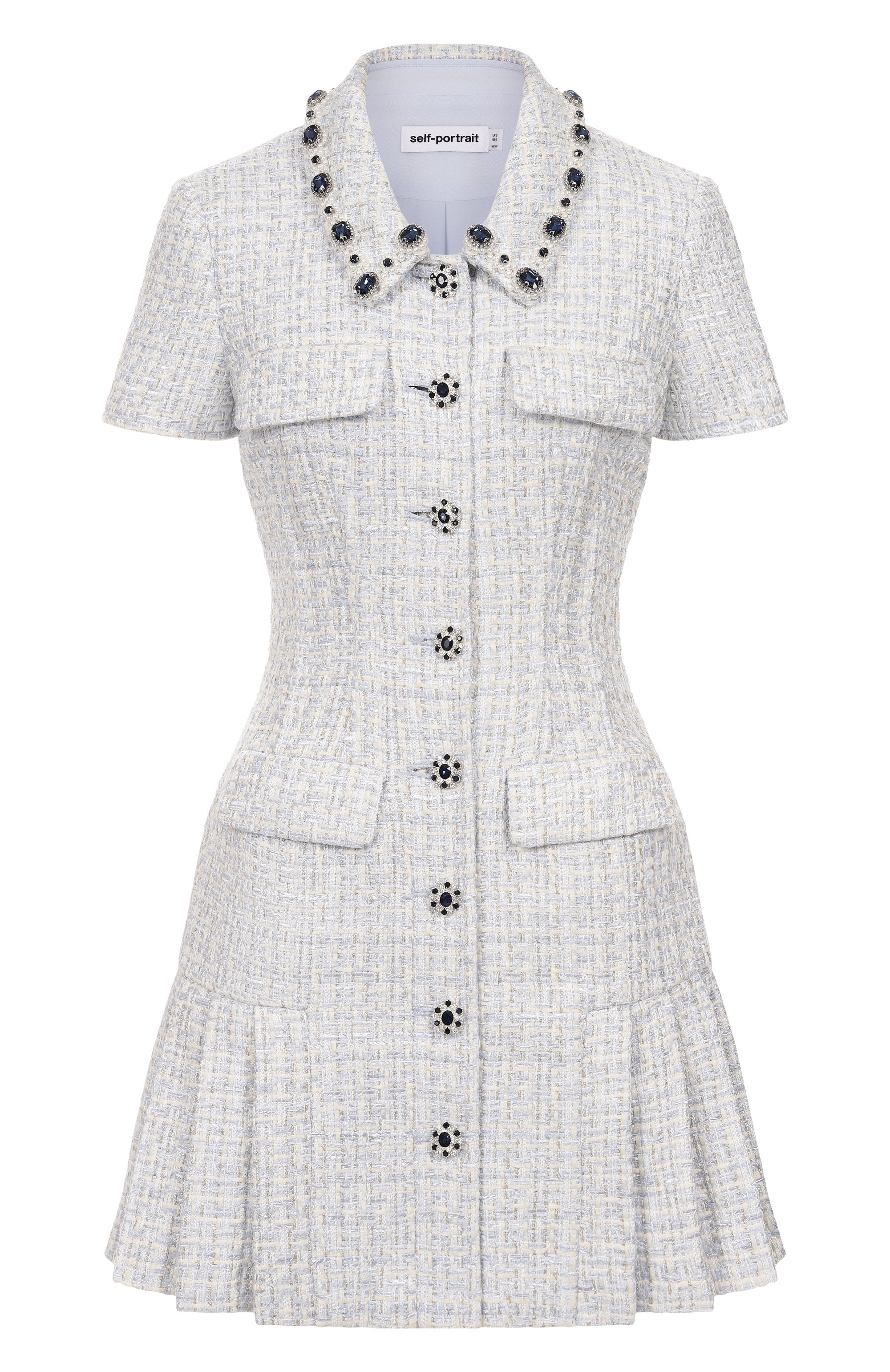 Твидовое платье SELF-PORTRAIT, арт. SS25008SBL, фото 1