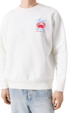 Мужской хлопковый свитшот MSGM белого цвета, арт. 3840MM115/257099 | Фото 5 (Рукава: Длинные; Материал сплава: Проставлено; Драгоценные камни: Проставлено; Длина (для топов): Стандартные; Мужское Кросс-КТ: свитшот-одежда; Стили: Кэжуэл; Принт: С принтом; Материал внешний: Хлопок)