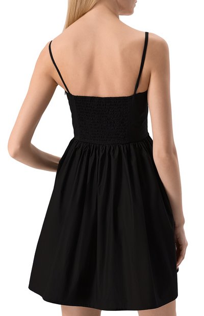 Хлопковое платье GANNI черного цвета по цене 27250 руб., арт. W0194/6479, фото 4 Хлопковое платье GANNI, арт. W0194/6479, фото 4