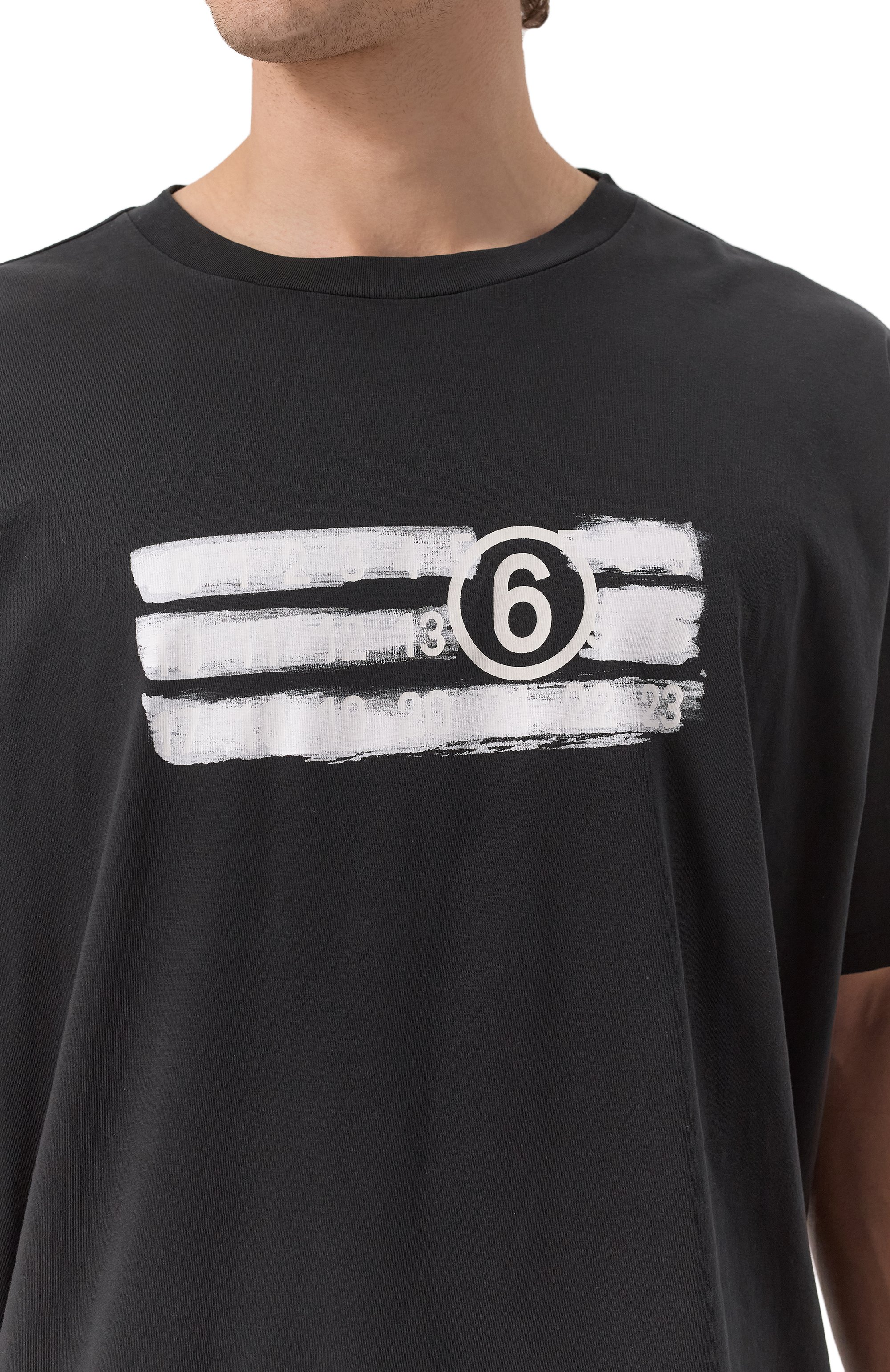 Хлопковая футболка MM6 черного цвета по цене 30950 руб., арт. SH2GC0023/M20115, фото 5 Хлопковая футболка MM6, арт. SH2GC0023/M20115, фото 5