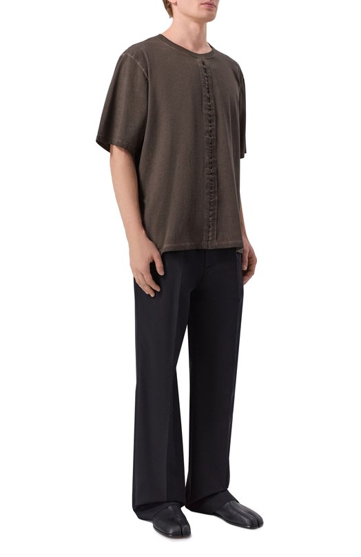 Хлопковая футболка Uma Wang UM1541 Коричневый  UM1541 Фото 2