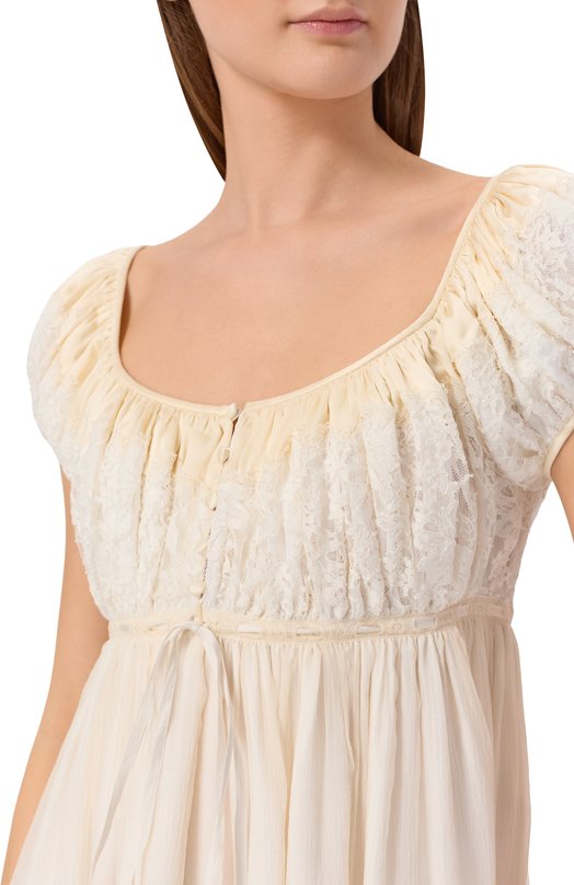Шелковое платье Chloé CH26SR031001 Кремовый  CH26SR031001 Фото 4