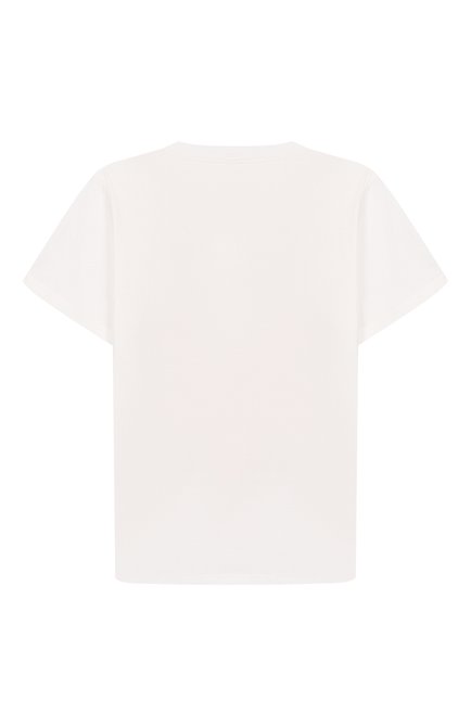 Детская хлопковая футболка STELLA MCCARTNEY молочного цвета, арт. TW8B91 | Фото 2 (Драгоценные камни: Проставлено; Материал сплава: Проставлено; Материал внешний: Хлопок; Рукава: Короткие)