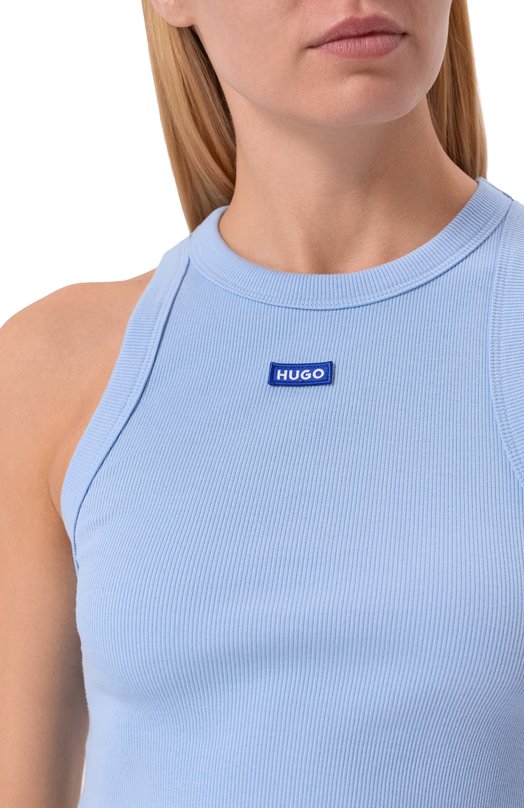 Хлопковая майка HUGO Blue 50511450 Голубой  50511450 Фото 5
