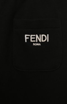 Детские хлопковые джоггеры FENDI черного цвета, арт. JUF065/AJ2U/3-6 | Фото 3 (Нос: Не проставлено; Материал внешний: Хлопок; Мальчики Кросс-КТ: Джоггеры-одежда; Ростовка одежда: 7 лет | 122 см)