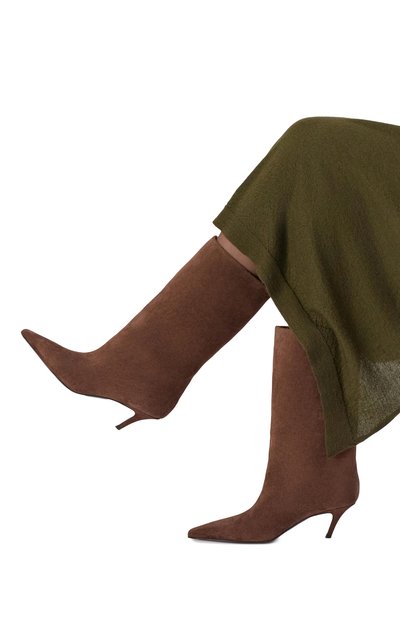 Женские замшевые сапоги fiona 60 AMINA MUADDI, арт. FI0NA B00T 60/CR0STA