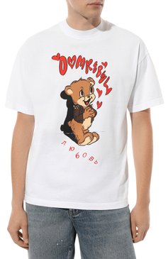 Мужская хлопковая футболка DOMREBEL белого цвета, арт. B00M B00M/T-SHIRT | Фото 3 (Рукава: Короткие; Длина (для топов): Стандартные; Стили: Гранж; Принт: С принтом; Материал внешний: Хлопок; Драгоценные камни: Проставлено)