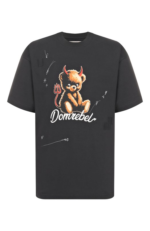 Хлопковая футболка DOMREBEL M DIABL0 BEAR/T-SHIRT Серый M DIABL0 BEAR/T-SHIRT