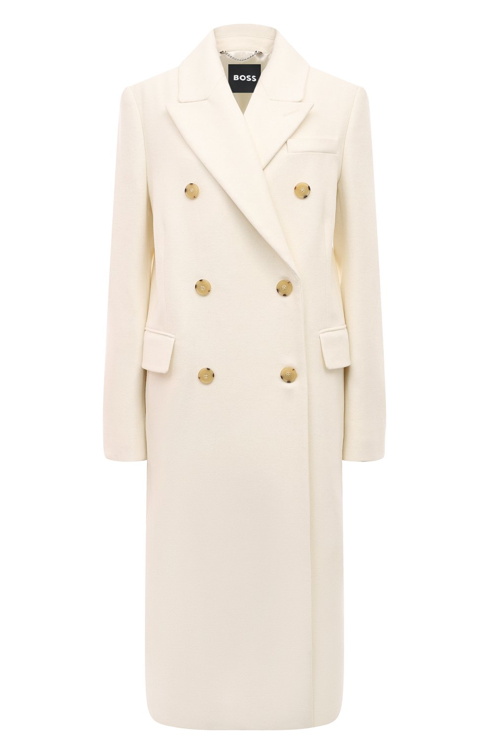 Пальто BOSS кремового цвета по цене 59950 руб., арт. 50524975, фото 1 Пальто BOSS, арт. 50524975, фото 1