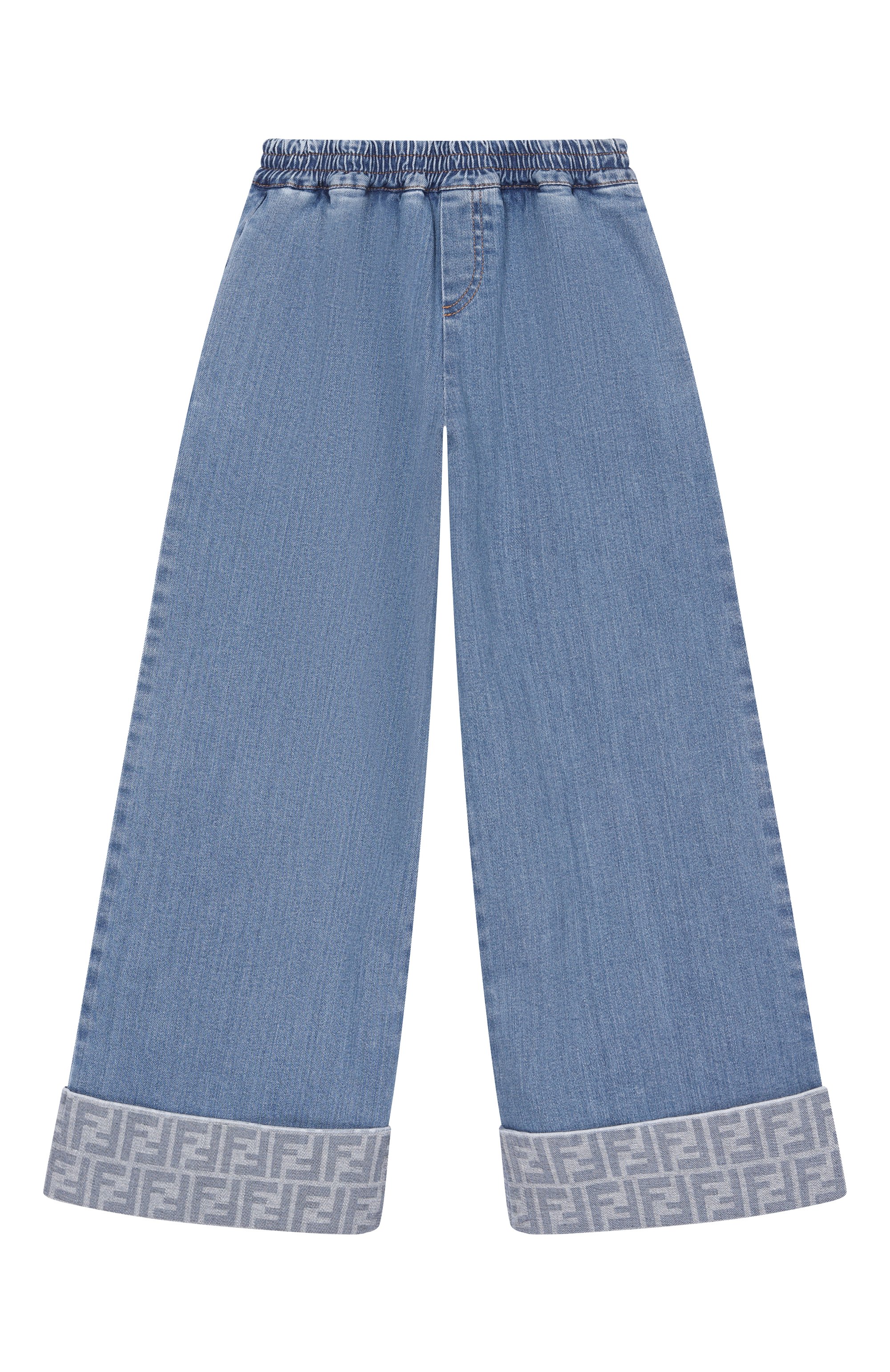 Джинсы FENDI голубого цвета по цене 73450 руб., арт. JFF385/AVVU/8A-12+, фото 1 Джинсы FENDI, арт. JFF385/AVVU/8A-12+, фото 1