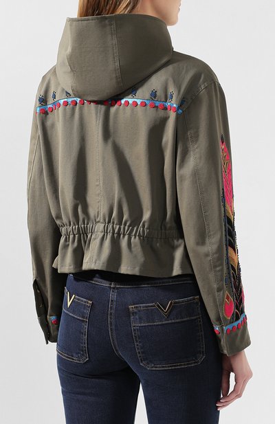 Хлопковая куртка VALENTINO хаки цвета по цене 545500 руб., арт. TB3CE01T2Q9, фото 4 Хлопковая куртка VALENTINO, арт. TB3CE01T2Q9, фото 4