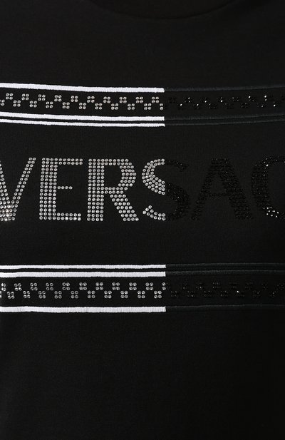 Хлопковая футболка VERSACE черного цвета по цене 49600 руб., арт. A84856/A228806, фото 5 Хлопковая футболка VERSACE, арт. A84856/A228806, фото 5